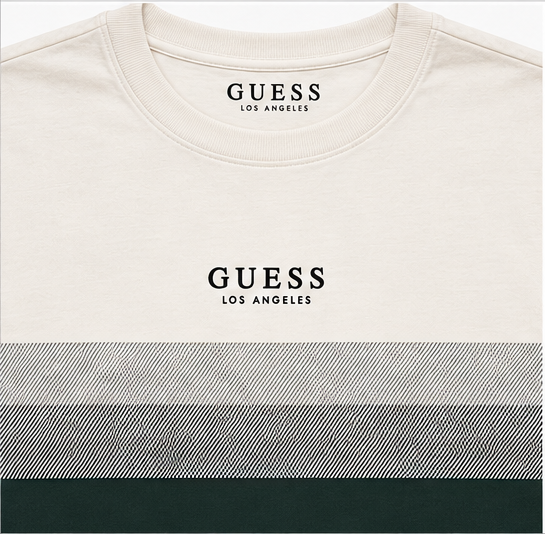 GUESS White / Dark Green Men's T-Shirt – Style 090
