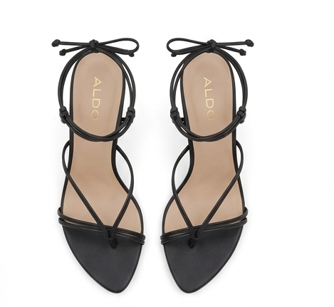 Heeled High Black Sandals