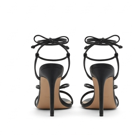 Heeled High Black Sandals