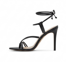 Heeled High Black Sandals