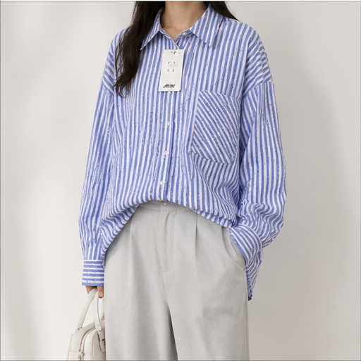 Hobz Blouse 30284- Blue