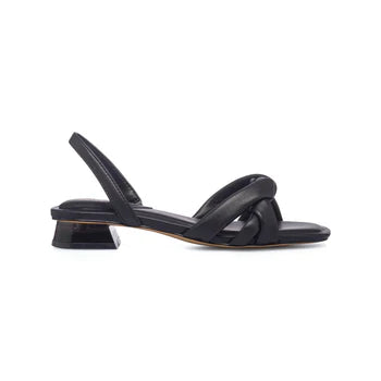 Heeled Low Black Sandals