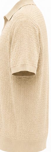 ZARA MEN Beige Knit Polo Shirt - product detail