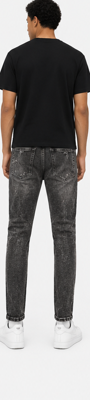 AERO Charcoal Wash Distressed Jeans — model back