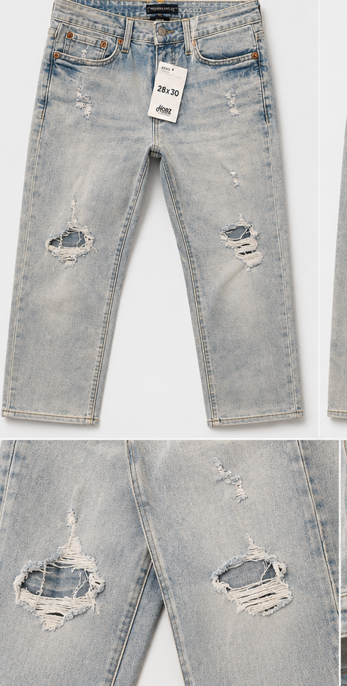 AERO Light Wash Distressed Jeans — detail 1