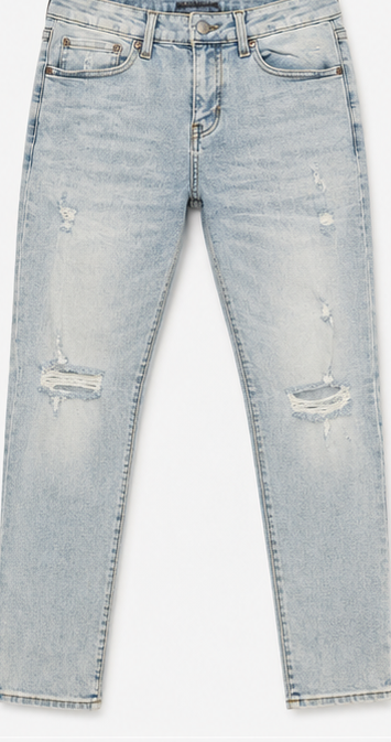 AERO Light Wash Ripped Slim Jeans — detail 1