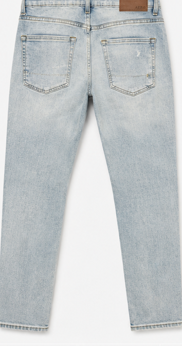 AERO Light Wash Ripped Slim Jeans — detail 2