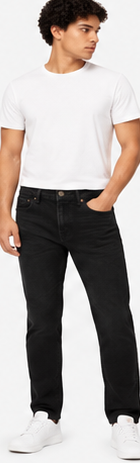 American Eagle Black Cropped Straight Jeans — model front
