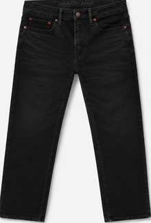 American Eagle Black Cropped Straight Jeans — detail 1