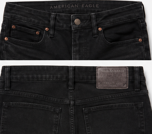 American Eagle Black Cropped Straight Jeans — detail 4