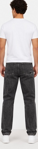 American Eagle Charcoal Ripped Straight Jeans — model back