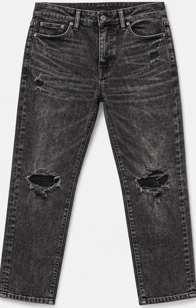 American Eagle Charcoal Ripped Straight Jeans — detail 1