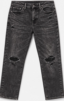 American Eagle Charcoal Ripped Straight Jeans — detail 1