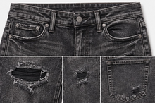 American Eagle Charcoal Ripped Straight Jeans — detail 4