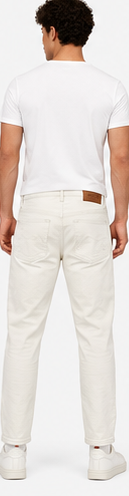 American Eagle White Distressed Straight Jeans — model back
