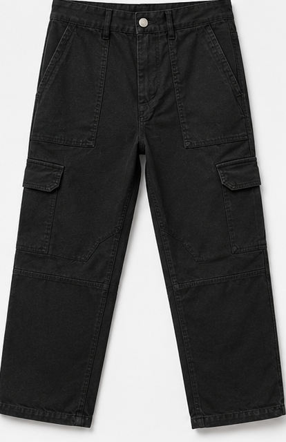 Bershka Black Cargo Jeans — detail 1