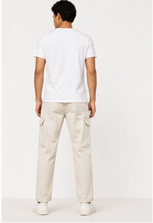 Bershka Ecru Cargo Jeans — model back