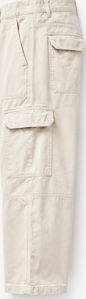 Bershka Ecru Cargo Jeans — detail 3