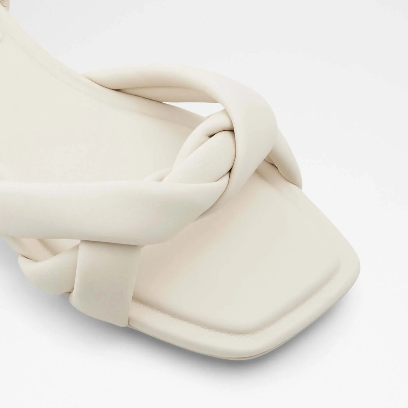 Heeled Low White Sandals