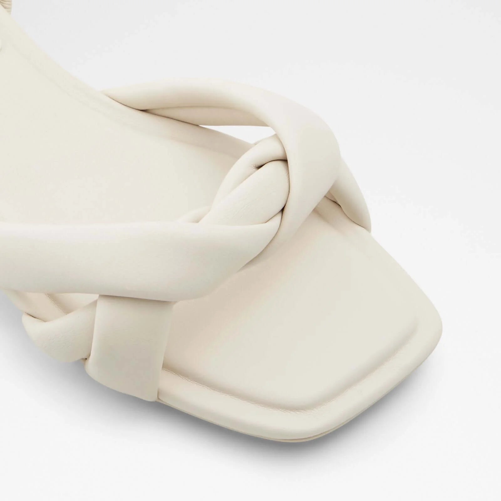 Heeled Low White Sandals