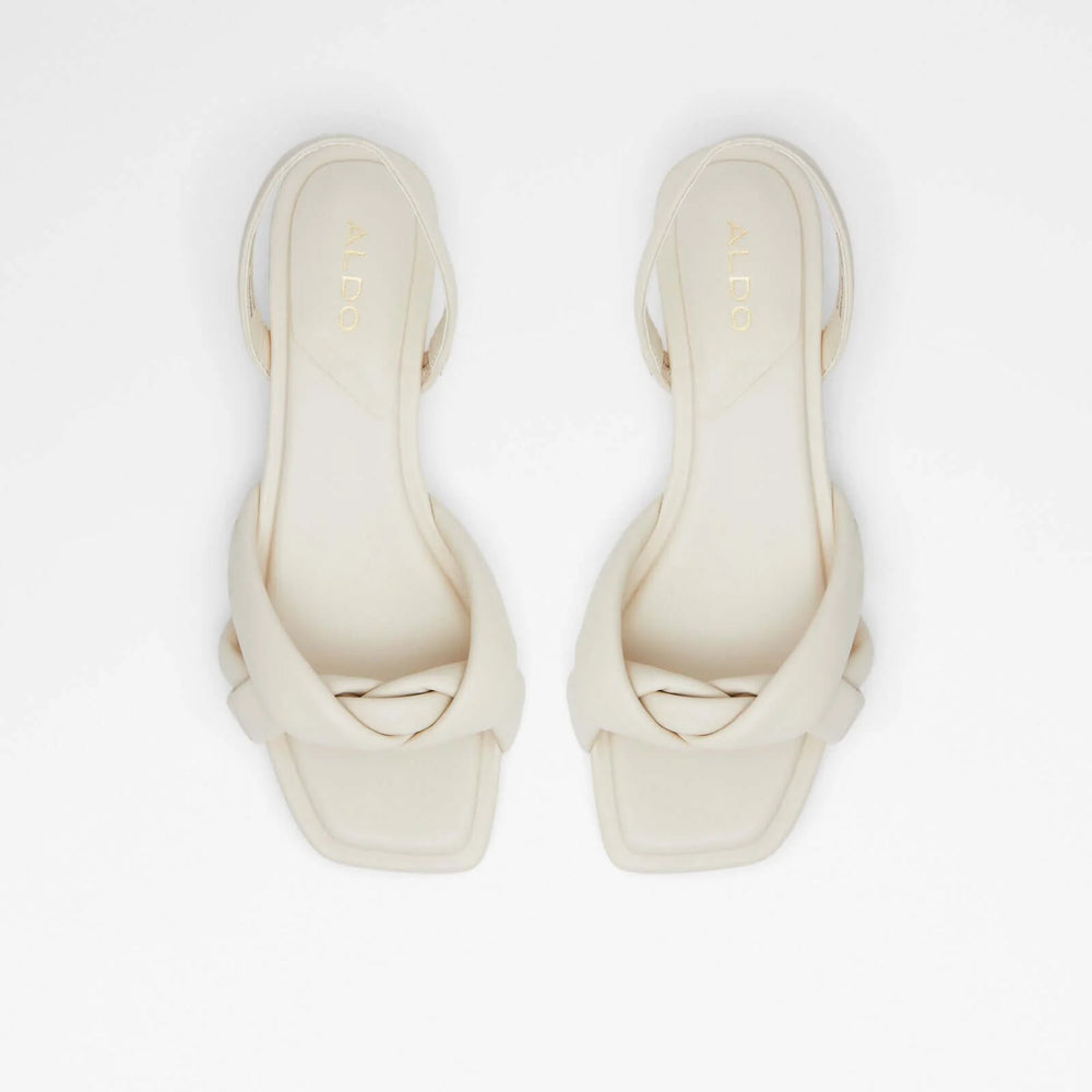 Heeled Low White Sandals
