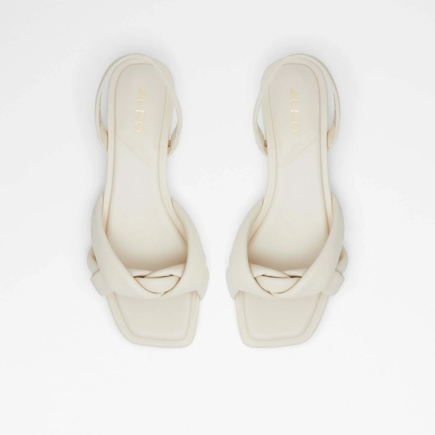 Heeled Low White Sandals