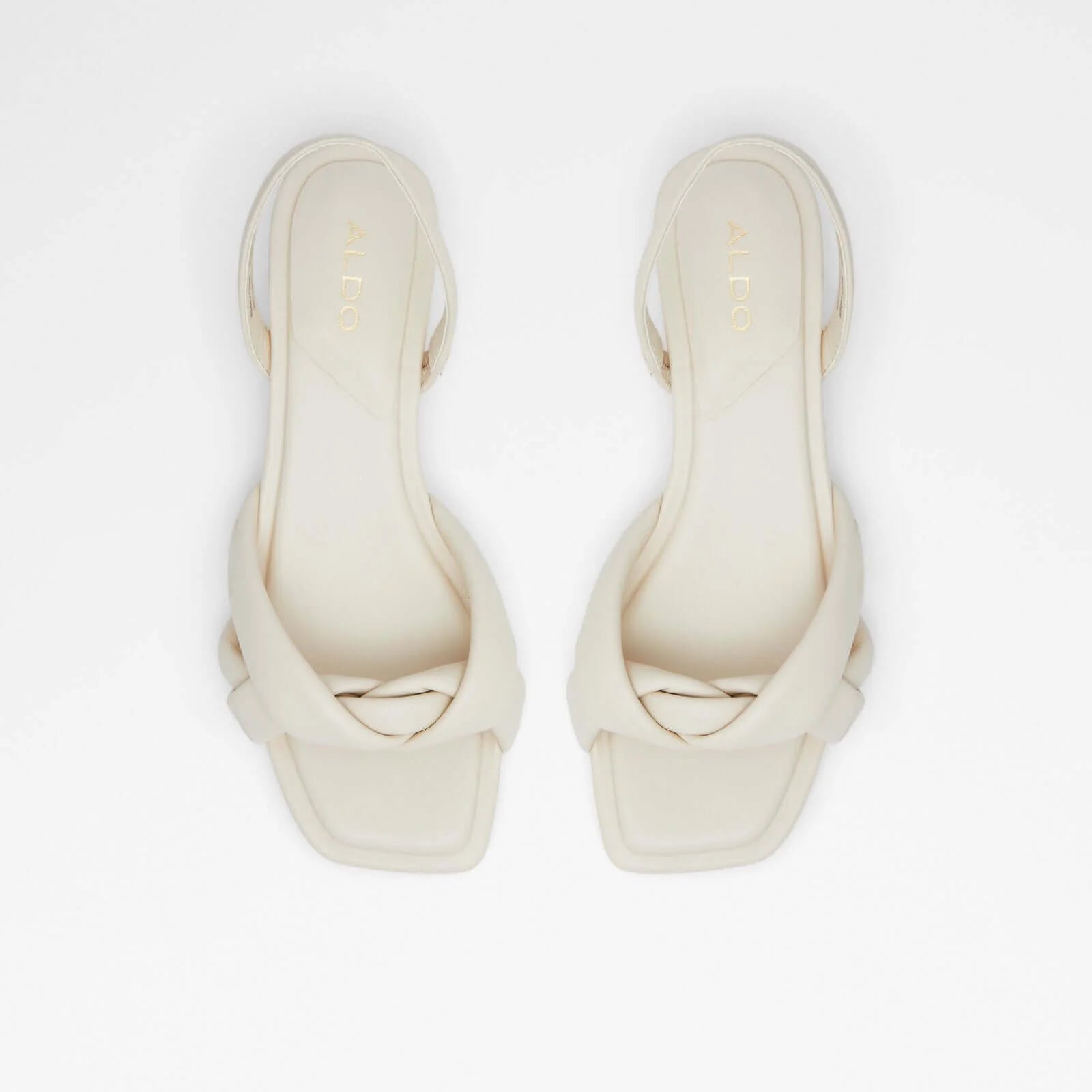 Heeled Low White Sandals