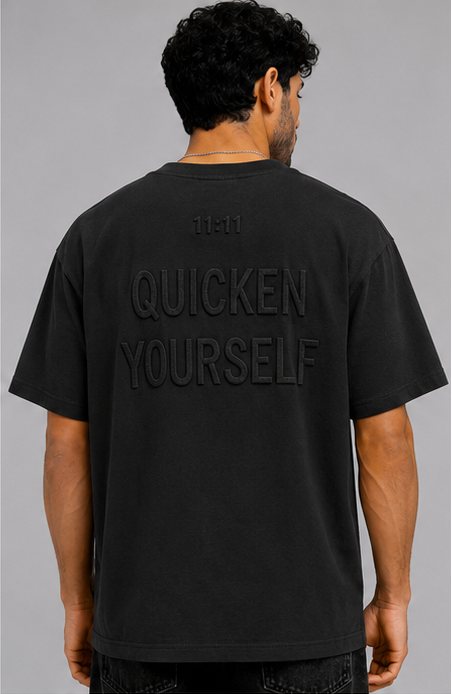 Bresha Black Quicken Yourself Graphic T-Shirt