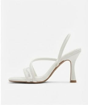 Heeled Slim-heel White Sandals