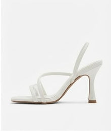 Heeled Slim-heel White Sandals