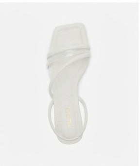 Heeled Slim-heel White Sandals