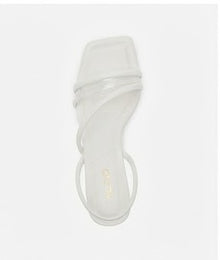 Heeled Slim-heel White Sandals