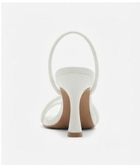 Heeled Slim-heel White Sandals