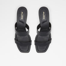 Heeled Glossy Black Mules