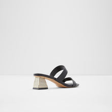 Heeled Glossy Black Mules