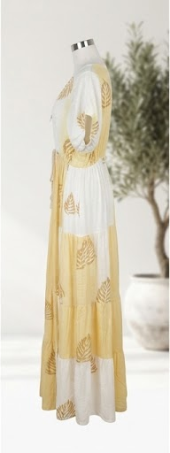 Hobz Dress 1703- Yellow