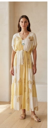 Hobz Dress 1703- Yellow