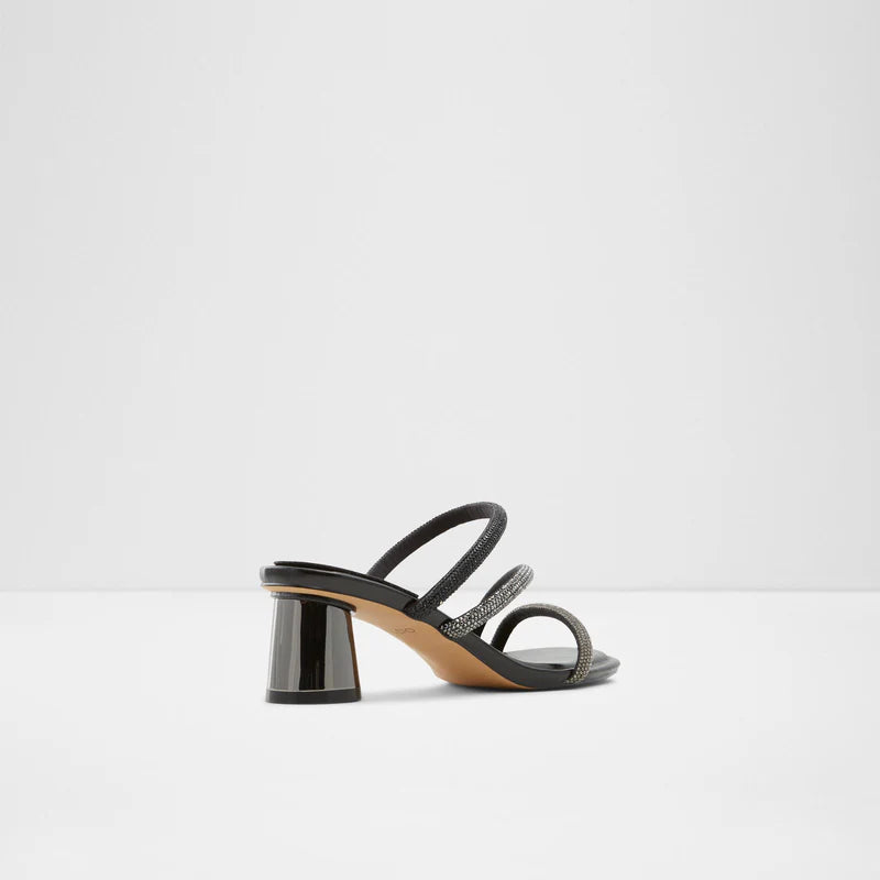 Heeled High Black Mules