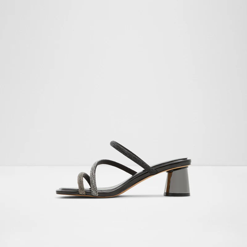 Heeled High Black Mules