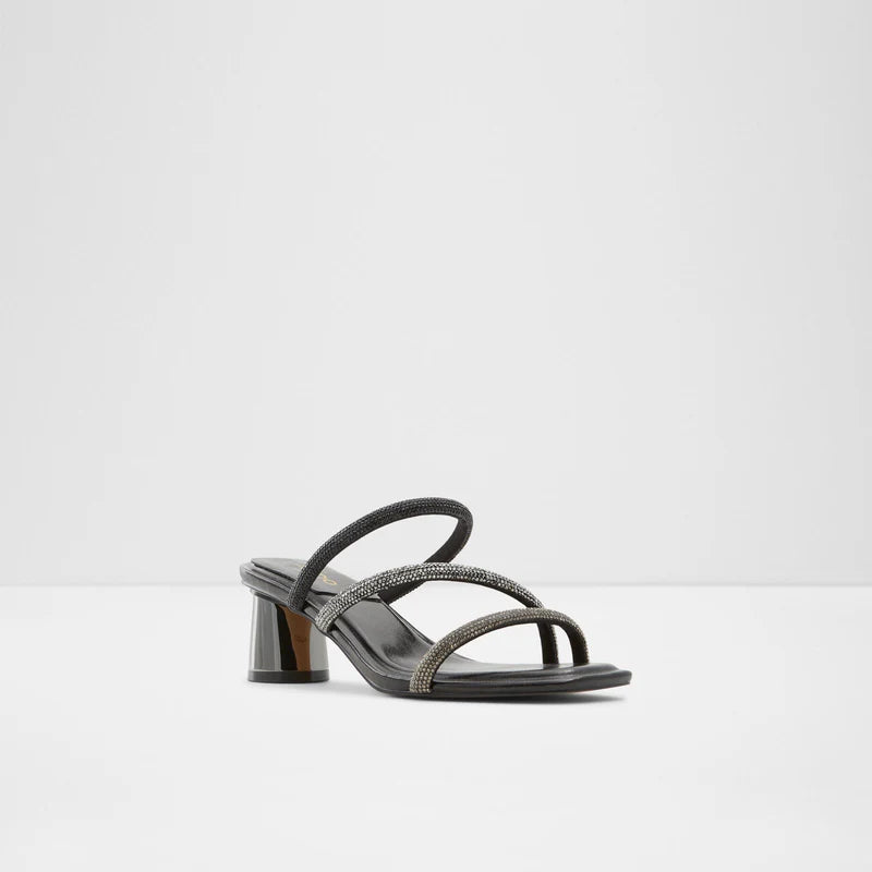 Heeled High Black Mules