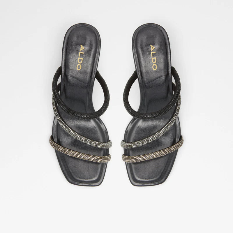 Heeled High Black Mules