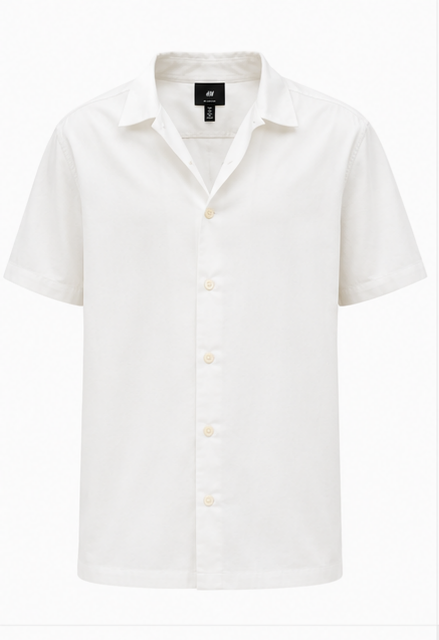 H&M White Resort Shirt - model view