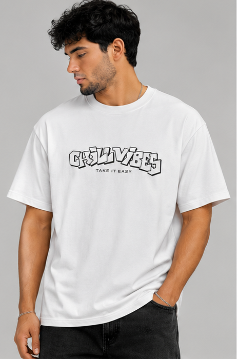 Breshka White Chill Vibes Graphic T-Shirt