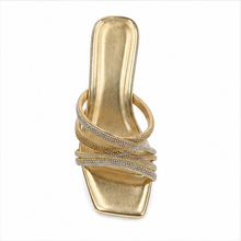 Heeled High Gold Mules