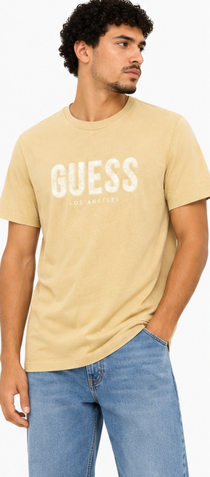 GUESS Beige Men's T-Shirt – Style 005 view 1