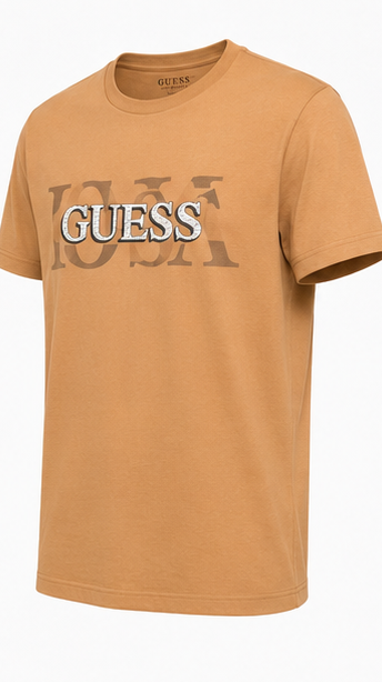 GUESS Tan Men's T-Shirt – Style 006 view 6