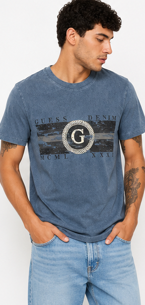 GUESS Blue Men's T-Shirt – Style 013 view 1