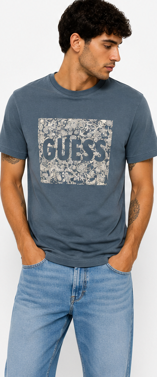 GUESS Slate Blue Men's T-Shirt – Style 015 view 1