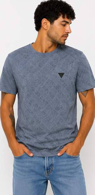 GUESS Blue Grey Men's T-Shirt – Style 018 view 6