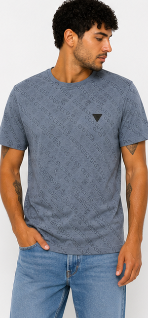 GUESS Blue Grey Men's T-Shirt – Style 018 view 1